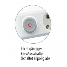 Steckdosenleiste PANASONIC 3 fach mit Tastschalter weiß 3,0m rot beleuchtet