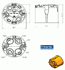 25 St. Hohlwanddosen Höhe 61mm x 68mm Fräsloch F-tronic