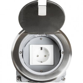 Bodeneinbaudose edelstahl rund STA1X1RU