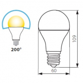 5 x E27 LED Birnenlampe Warmweiß 7 W entspricht 42 Watt
