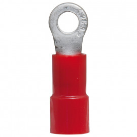 100 Stück Ringkabelschuh, PVC Isolation, für Kabel-Ø 0,5 - 1,5²mm  Anschluss 3 mm rot