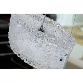 Pendelleuchte, Wohnraumleuchten 1 x E27 / 75W Metall weiß Muranoglas klar / weiß