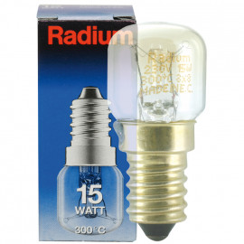 Backofenlampe, E14 / 15W, Birnenform, klar Radium