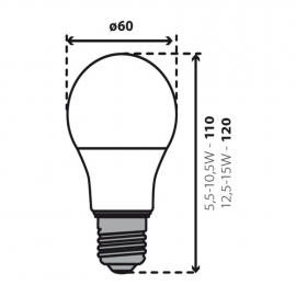 5 x E27 LED SMD Birnenlampe normalweiß 9 W entspricht 60Watt