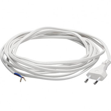 Euro Anschlußzuleitung, H03 VVH2-F, 2 x 0,75²mm, 5 m, weiß