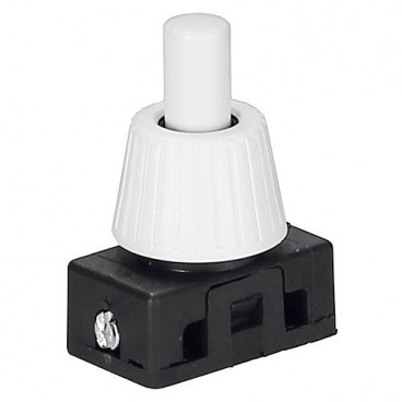  Artikel Name * Druck Einbau Schalter Hals 12mm weiß 230V / 2A, Aus,1-polig