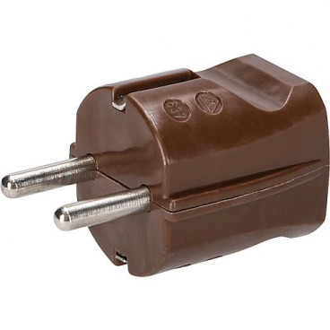 Schutzkontakt Standard Stecker braun Thermoplast 250V / 16A, VDE / KEMA KEUR
