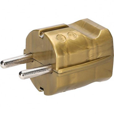 Schutzkontakt Standard Stecker gold Thermoplast 250V / 16A, VDE / KEMA KEUR