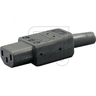 Kaltgeräte Stecker 230V / 10A schwarz VDE