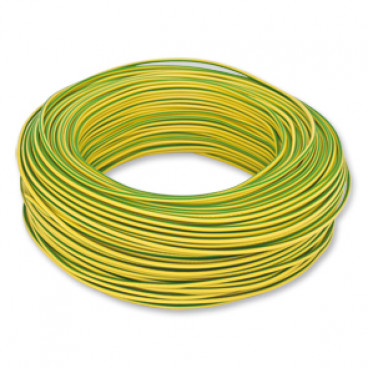 10 Meter Aderleitung, 1,5²mm H07V-K, grün-gelb, inkl. CU ( Meterware )
