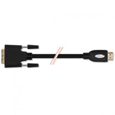 HDMI Anschlusskabel, Stecker / DVI-I-Stecker, PVC, Länge 5 m