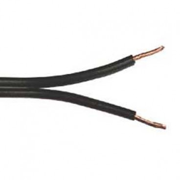50 Meter Zwillingsleitung 2 x 0,75²mm H03 VH-H, schwarz, inkl. CU