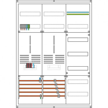 Zählerschrank Komplettschrank TAB/VDE, 2x3-Punkt Zählerpl., 1 TSG, 1 Verteiler, APZ  ( Lagerware !! )