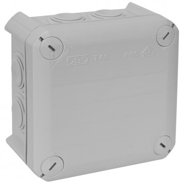 AP Kabelkästen, T-Serie, ohne Klemme OBO IP65 Typ T60  L 114, B 114, H 57mm