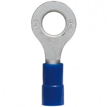 100 Stück Ringkabelschuh, PVC Isolation, für Kabel-Ø 1,5 - 2,5²mm  Anschluss 6 mm blau