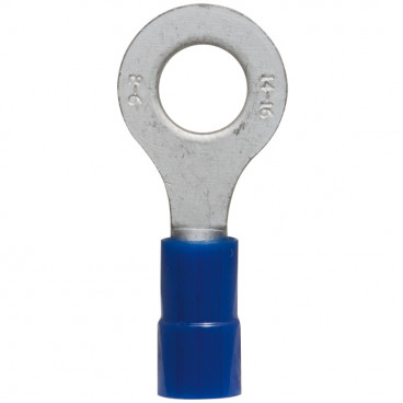100 Stück Ringkabelschuh, PVC Isolation, für Kabel-Ø 1,5 - 2,5²mm  Anschluss 6 mm blau