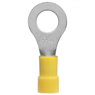 100 Stück Ringkabelschuh, PVC Isolation, für Kabel-Ø 4 - 6²mm  Anschluss 8 mm gelb
