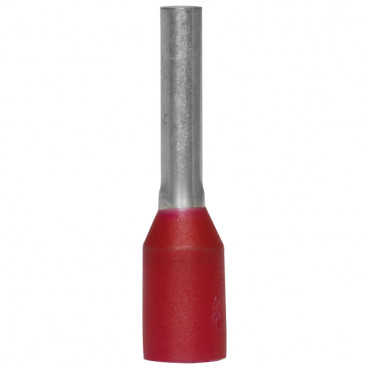 100 Stück Aderendhülse mit Isolierstoffkragen, für 1 Eingang Ø 1,0²mm Länge 14 mm Rot