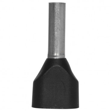 100 Stück Aderendhülse / Isolierstoffkragen, 2 Eingänge Ø 1,5²mm Länge 16 mm schwarz