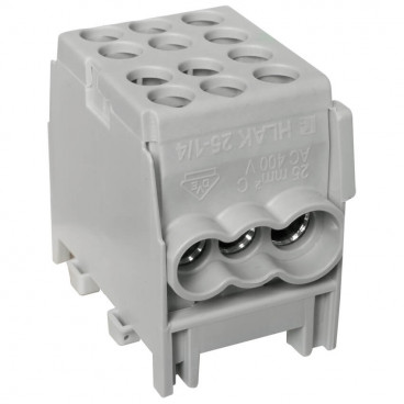 Hauptleitungs Abzweigklemme 1 p. 2 Eingänge 25 mm² 4 Ausgänge 16 mm² grau verzinnt