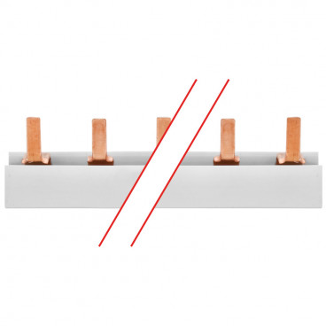 Steg-Phasenschiene, 10 mm², 3-polig, L-Form, für 57 LS-Schalter