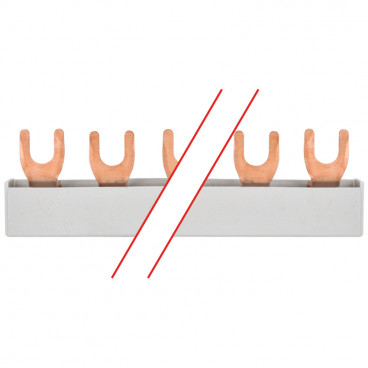 Gabel Phasenschiene, 10 mm², 3-polig, L-Form, für 12 LS-Schalter - Pollmann