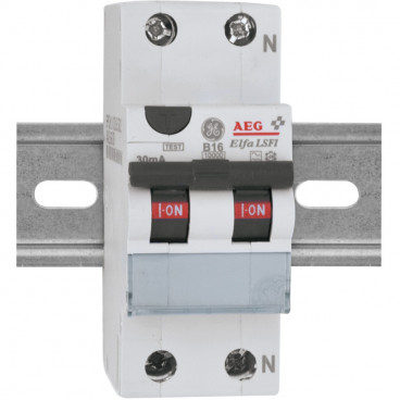 FI / LS Schutzschalter, 2-polig, 16A / 0,03 und B Charakteristik 16A, Baureihe Elfa FI - AEG