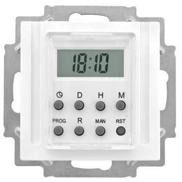 Zeitschaltuhr Kombi LCD, elektronisch, 230V / 1250-2500W 600VA, KLEIN®-KG 55 reinweiß