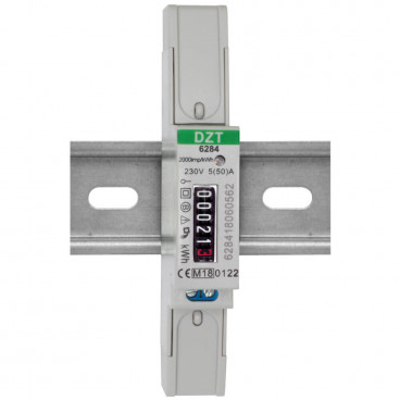 Stromzähler, für Wechselstrom, einphasig, 230V-AC, 0,25-5(50)A, mit LCD-Zählwerk, MID-Konformitätserklärung