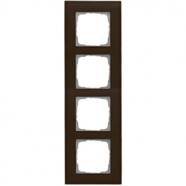 Schaltereinsatz Abdeckrahmen, 4 fach, Glas klar / umbra, KLEIN® K55