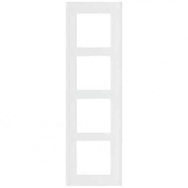 Schaltereinsatz Abdeckrahmen, 4 fach, Glas klar / weiß, KLEIN® K55