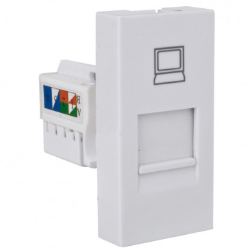 Modul Einsatz ISDN RJ45 Buchse für Boden Einba-Steckdose, reinweiß, Klein