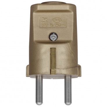 Schutzkontakt Duroplast Stecker, gold - Kaiser