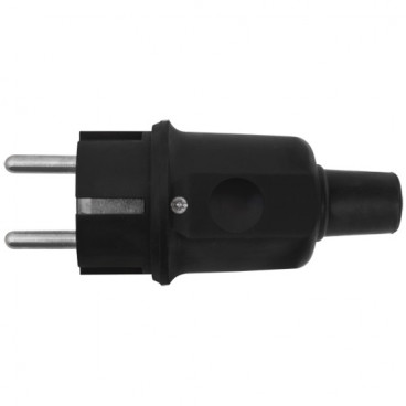 Gummi Stecker mit Gummieinsatz, schwarz