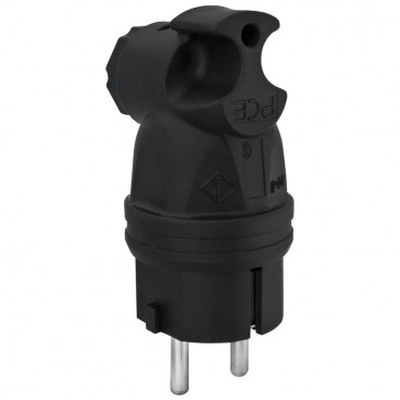 Gummi Winkelstecker mit Gummieinsatz, TAURUS, IP44, schwarz - PCE