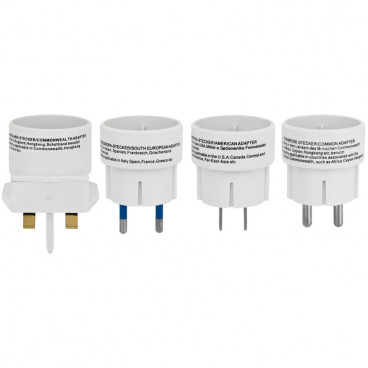 Reisestecker Adapter Set, 4-teilig, weiß