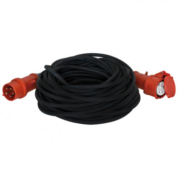 CEE Gummi Verlängerung, H07RN-F, 5-polig, 16A, Länge 10 Meter Kabel-Ø 1,5²mm