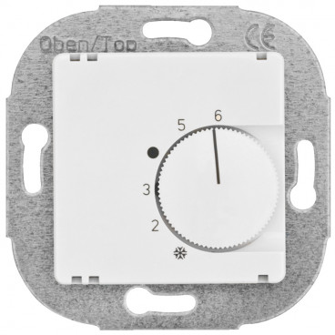 Raumthermostat, Kombi, Wechsler, 10A (4A), +5° bis +30°, Zentralplatte 50 x 50 mm reinweiß