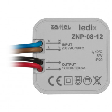 LED Netzteil  12V-DC/8- 15W elektronisch Abmessungen L 47, B 47, H 32,5mm
