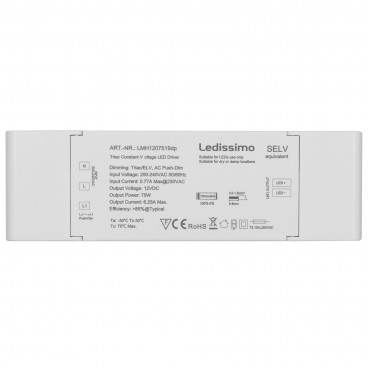 LED Netzteil 12V-DC / 75W elektronisch L 179, B 56, H 30mm