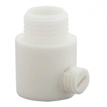 Leuchten Klemmnippel Nylon, weiß, M10 mit seitlicher Schraube
