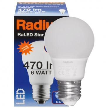 LED Lampe, RaLED STANDARD, AGL matt, E27 / 240V 6W (40W), 470 lm