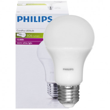 LED Lampe, COREPRO LEDBULB, 9W (60W), 806 lm AGL matt, E27 / 230V
