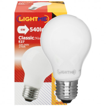 LED Lampe, AGL LED Classic, E27 / 6W, opal, 540 lm, 2700 LightMe