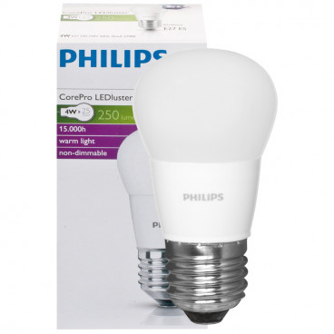 LED Lampe, Tropfen, COREPRO LEDluster, E27 / 4W, matt, 250 lm, Philips