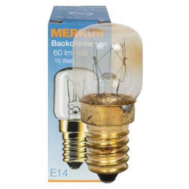 Backofenlampe, E14 / 15W, Birnenform, klar Radium