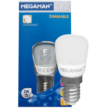 LED Lampe, Form Birne, LED CLASSIC, E14 / 2W, opal, 100 lm, Megaman