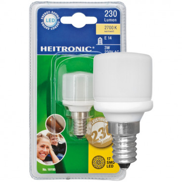 LED Lampe, Form Birne, E14 / 3W, opal, 230 lm, Heitronic