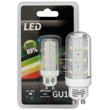 LED Lampe, Form Röhrenlampe, GU10 / 4W, klar, 400 lm, LeuchtenDirekt