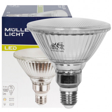 LED Reflektorlampe PAR38, E27/15W (75W), 1.000 lm, 2700K Abmessungen L 132, Ø 120 mm